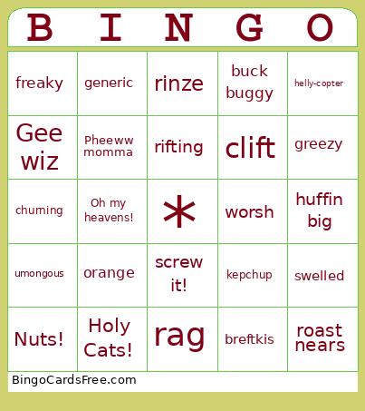 Gary's Dictionary Bingo Card