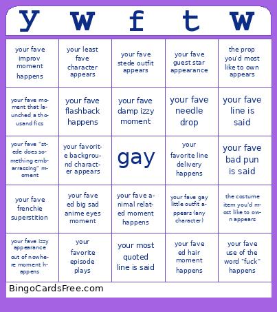 gay pirate bingo Cards Free Pdf Printable Game, Title: ywftw