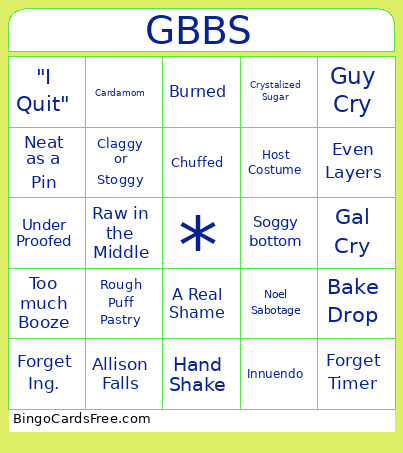 GBBSs Bingo Card