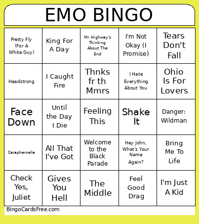 GBC EMO Bingo Card