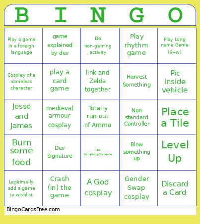 GC2026 Bingo Card