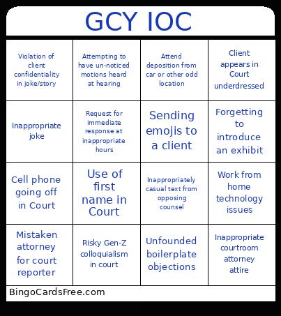 GCY IOC Bingo