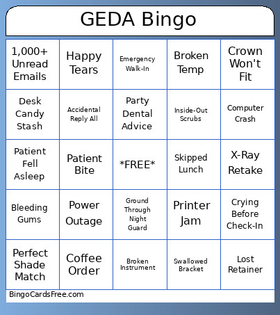 GEDA Bingo Card