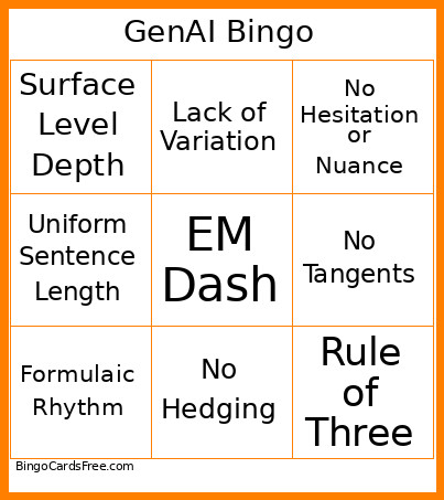 GenAI Bingo Card