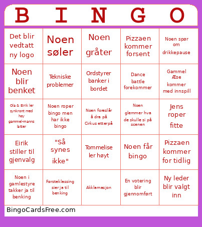 Genforsj Bingo Card