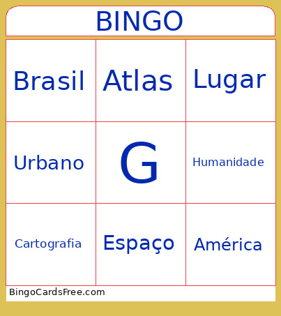 Geografia Bingo Card