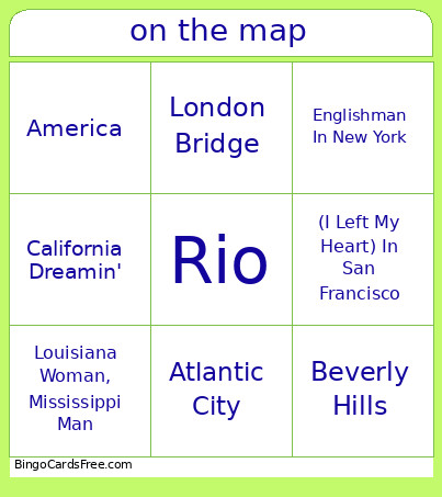 Geography - Mb Bingo Card