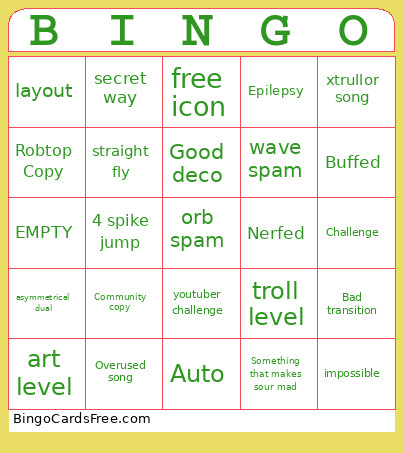 Geometry Bingo Card