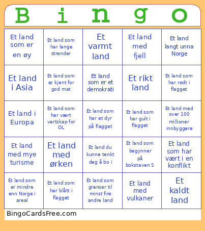 Geongrafi Bingo Card