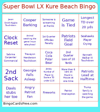 George Davis SB 26 Bingo Card