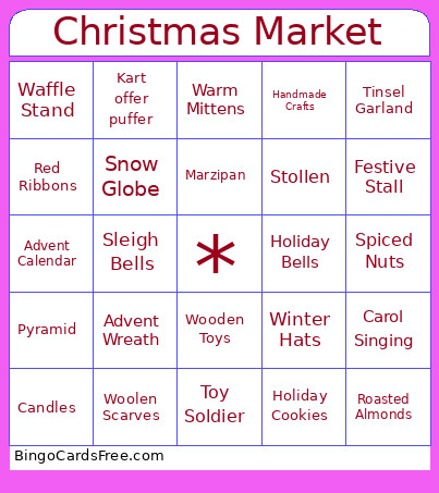 German Christmas Market Bingo Card