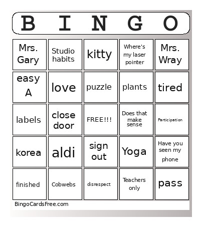 Get To Know Ganim Bingo Card