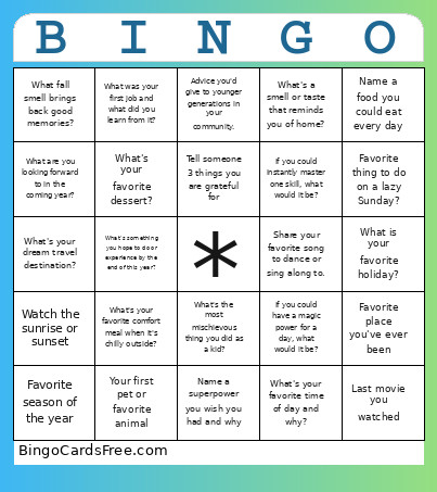 Get To Know You Chicago House Bingo Card