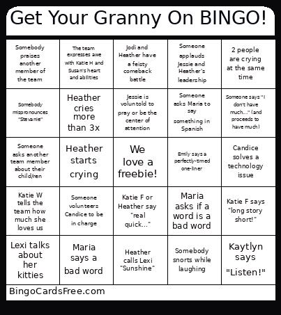Get Your Granny On BINGO!