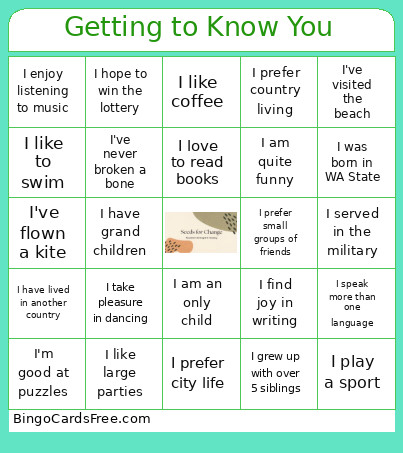 Getting To Know You Bingo Card