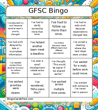 GFSC Bingo Card
