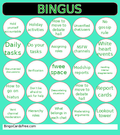 GG Bingus 1 Bingo Card
