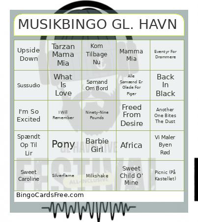 GHS Musik Festival Edition Bingo Card