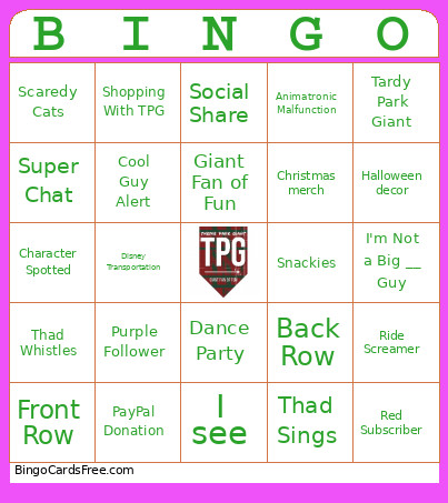 GIANT Bingo Card