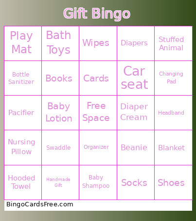 Gift Bingo Card