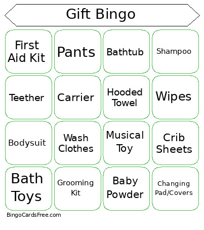 Gift Bingo Card