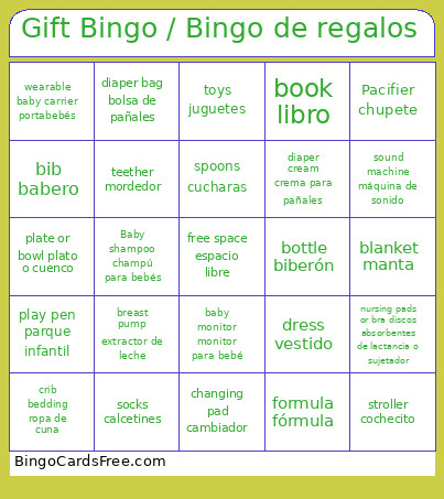 Gift / De Regalos Bingo Card