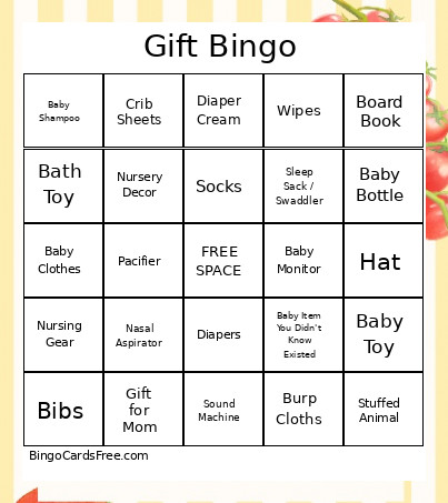 Gift - Tomato Bingo Card