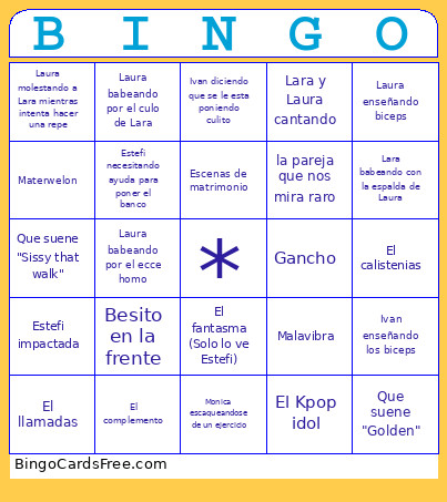 Gimnasio Bingo Card