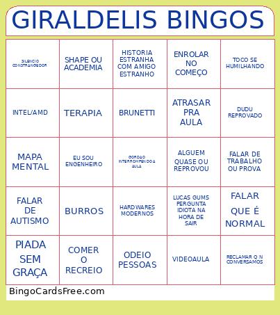 GIRALDELIS S Bingo Card