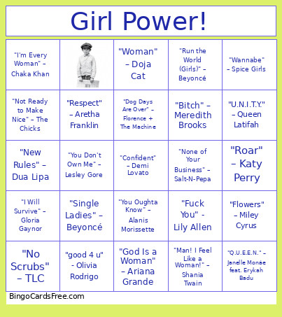 Girl Power! Bingo Card
