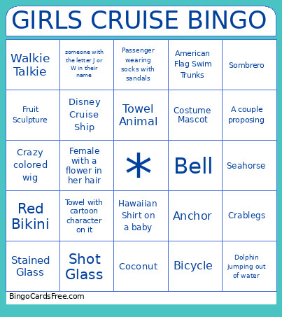 GIRLS CRUISE Bingo Card