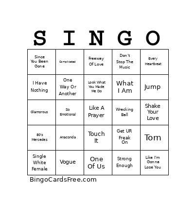 Girls Girls Girls V02 Bingo Card
