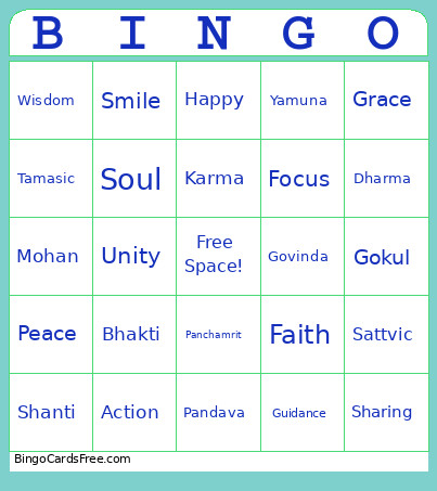 Gita Panchamrit Bingo Card