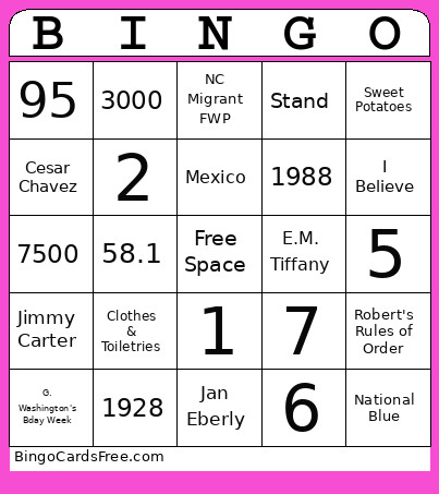 GL FFA Bingo Card