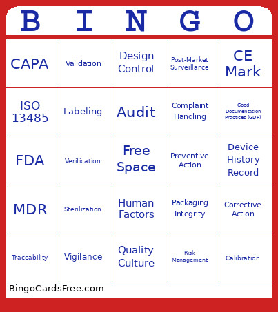 Global Quality Week 2025 Bingo Card