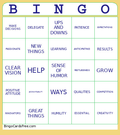 GMAGT Bingo Card