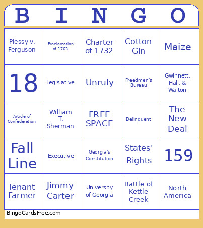 GMAS Review Bingo Card