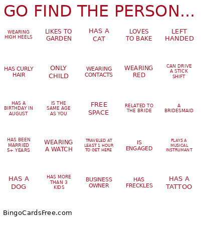 GO FIND THE PERSON... Bingo Card