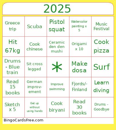 Goals Bingo