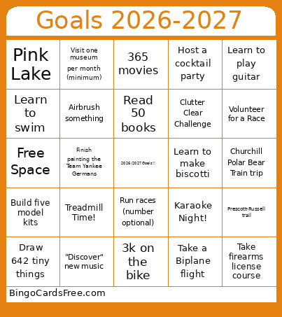 Goals 2026-2027 Bingo Card