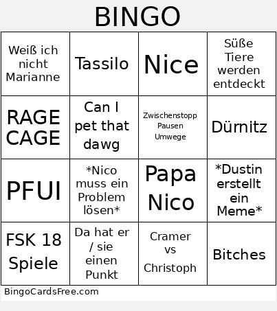 Goiles Bingo Card