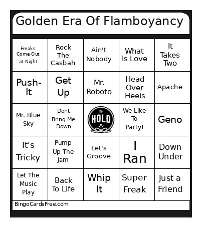 Golden Era Of Flamboyancy Bingo Card