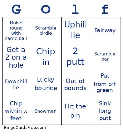 Golf Bingo 1 