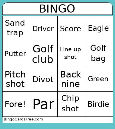 Golf bingo