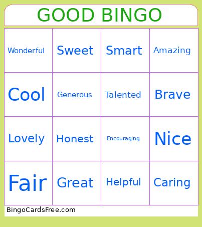 Good Bingo Card