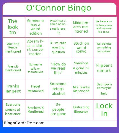 Good Country People Bingo