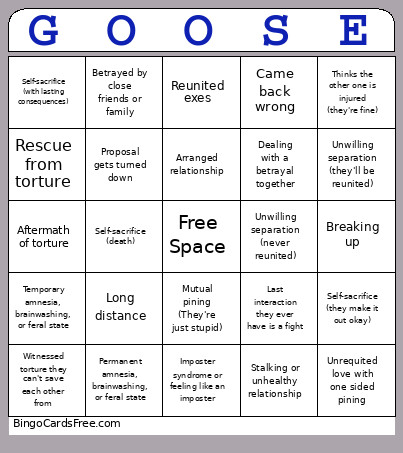 Goose Angst Bingo Card