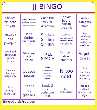 Goose Bingo Card