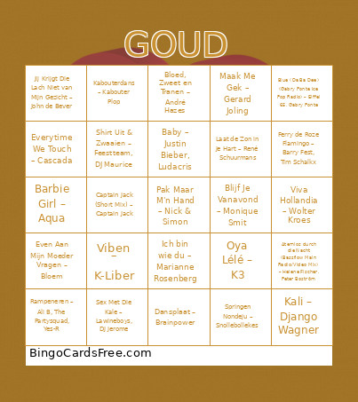 Goude Bingo Card