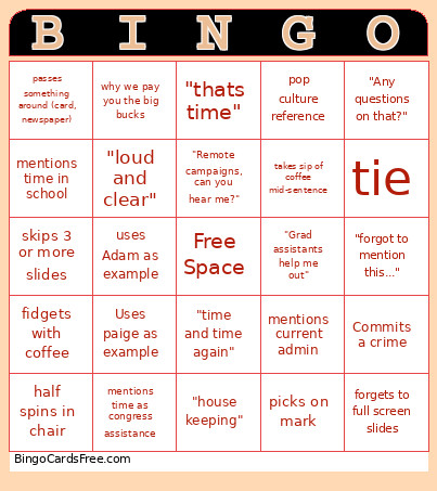 Government And Poliltics Bingo Card